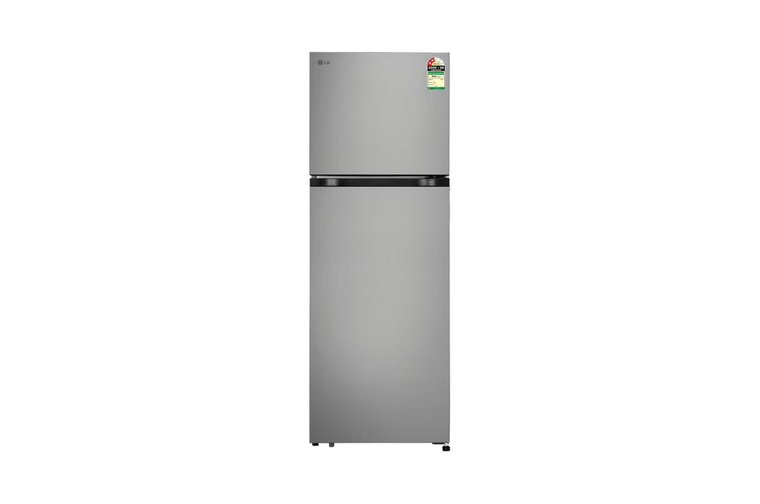 LG 251L Double Door Refrigerator, Smart Mode, Turbo Fresh Zone, Shiny Steel, 2 Star — GLT2526WWPZ — product view