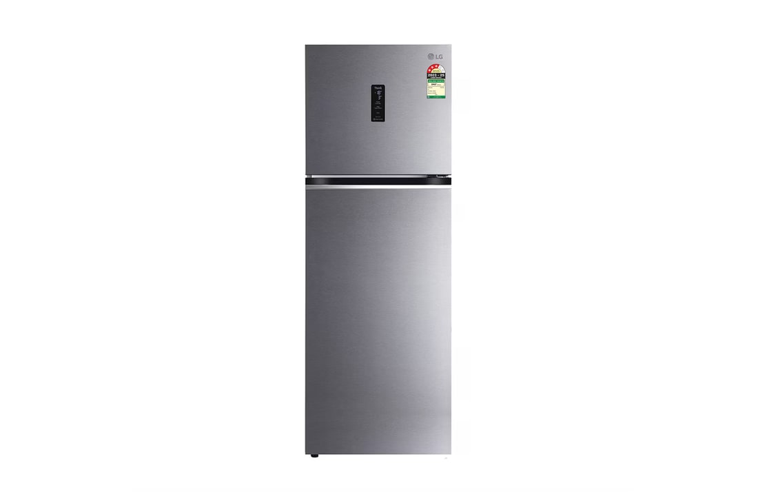 LG 322L Double Door Refrigerator, Wi-Fi Convertible, Door Cooling+™, Dazzle Steel, 3 Star — GL-T342TDSX — product view