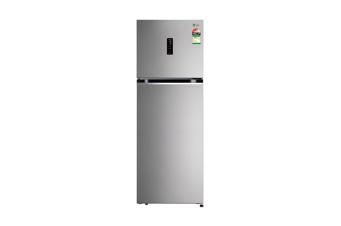 LG 343L Double Door Refrigerator, Wi-Fi Convertible, Door Cooling™, Shiny Steel, 3 Star — GL-T382TPZX — product view