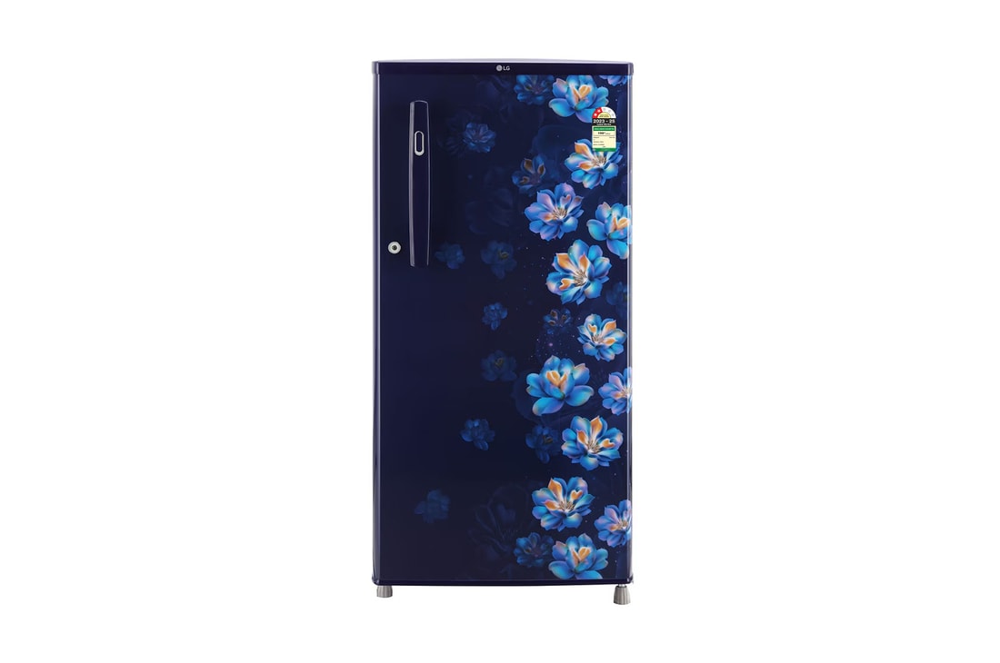 LG 185L Single Door Refrigerator, Toughened Glass Shelves, Blue Jasmine, 2 Star — GL-B199OBJC — product view