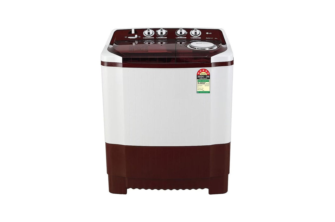 LG 8.5Kg Semi Automatic Washing Machine, Roller Jet Pulsator + Soak, Burgundy, 5 Star — P8530SRAZ — product view