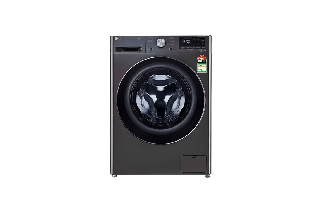 LG 9 Kg Front Load Washing Machine, AI Direct Drive™, Steam+, Black VCM, 5 Star — FHP1209Z9B — product view