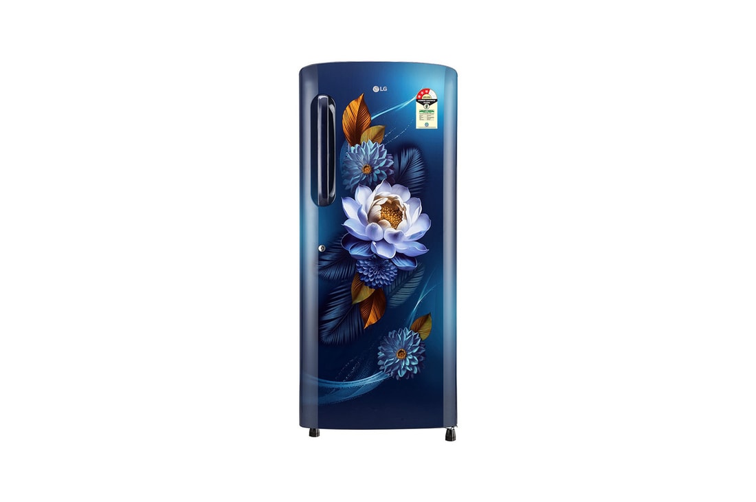 LG 224L Single Door Refrigerator, Moist 'N' Fresh, Anti Bacterial Gasket, Blue Waterlily, 3 Star — GL-B241ABWD — product view
