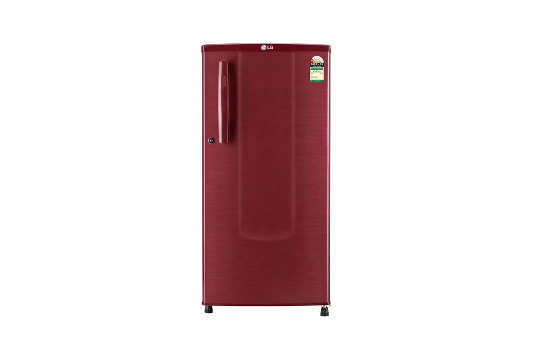 LG 180L Single Door Refrigerator, Anti-Bacterial Gasket, Peppy Red Finish, 1 Star — GL-B181OPRB — product view