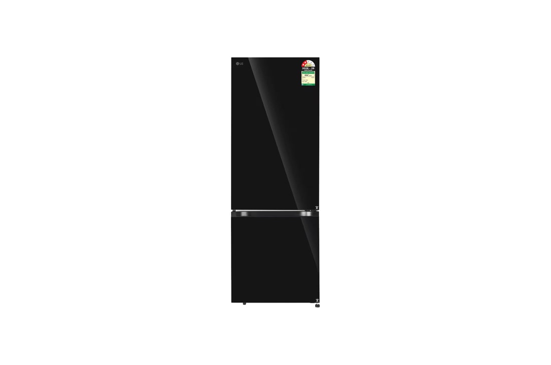 LG 340L Bottom Freezer Refrigerator, Wi-Fi Convertible, Smart Inverter Compressor, Black Mirror, 2 Star — GLB3426BEBM — product view