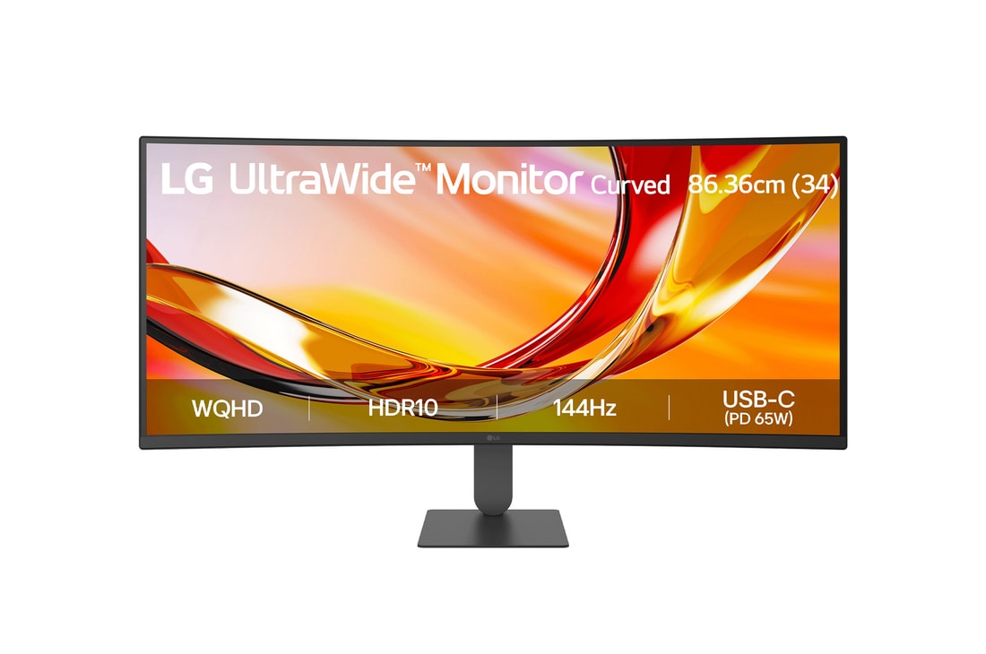 LG UltraWide™ 86.36cm (32) 144Hz WQHD Curved (1800R) Monitor 34U640B with USB-C, HDR 10, and sRGB 99% (Typ.) — 34U640B-B — product view