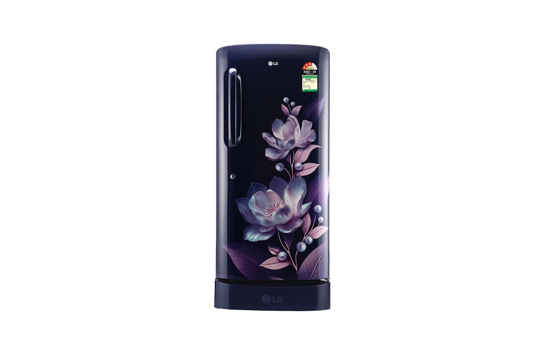LG 210L Single Door Refrigerator, Base Stand Drawer, Anti-Bacterial Gasket, Blue Marvel, 3 Star — GL-D231ABMD — product view