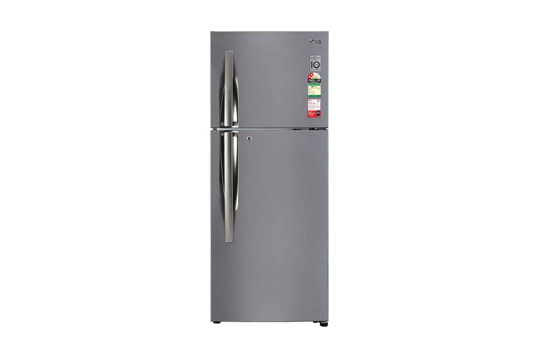 LG 242L Double Door Refrigerator, Door Cooling+™, Multi Air Flow, Shiny Steel, 2 Star — GL-I292RPZY — product view