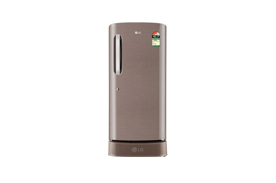 LG 210 L Single Door Refrigerator with Base Stand Drawer, MOIST ‘N' FRESH, Fawn Steel, 3 Star — GL-D231AFSD — product view