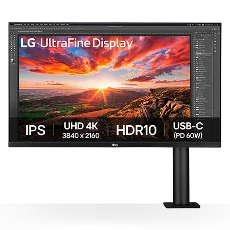 LG 80 cm (31.5) UHD 4K Ergo IPS Display Monitor, HDR10, Reader Mode, Super Resolution+ — 32UN880K-B — product view