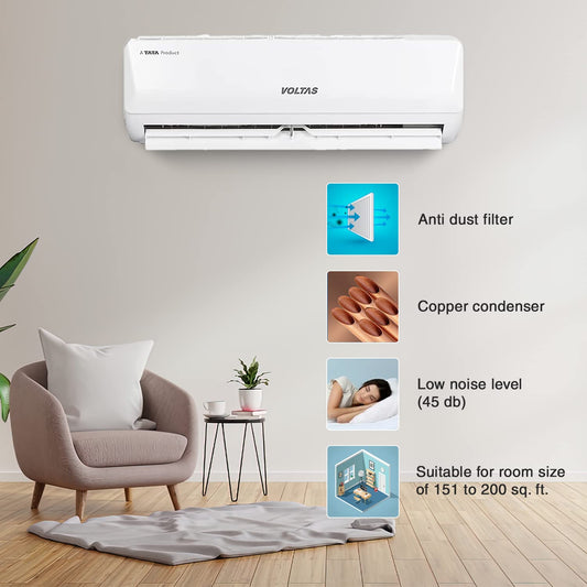 Voltas 2 Ton 3 Star 243V Vertis Emerald Inverter Split AC Copper, 5-in-1 Maha Adjustable