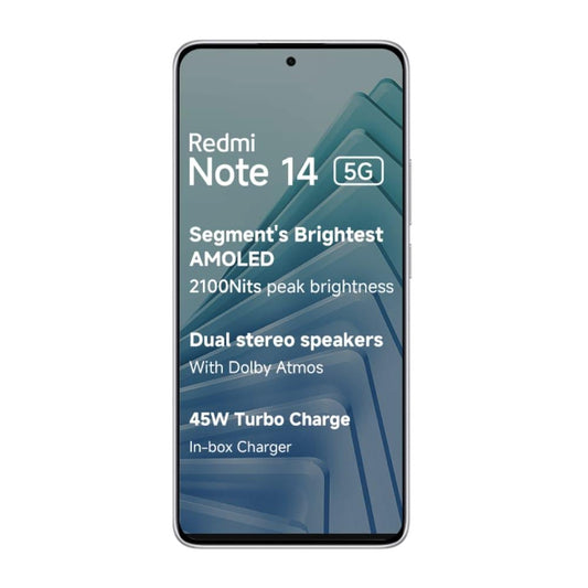 Redmi Note 14 5G 128 GB, 6 GB RAM, White, Mobile Phone