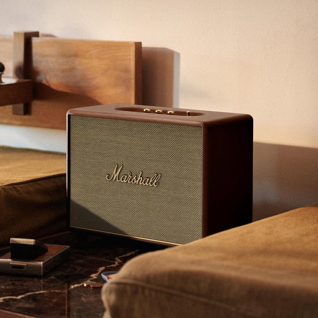Marshall Woburn III Bluetooth Speaker (Brown, HDMI, AUX, RCA, Bluetooth 5.2, 3-Way Driver)