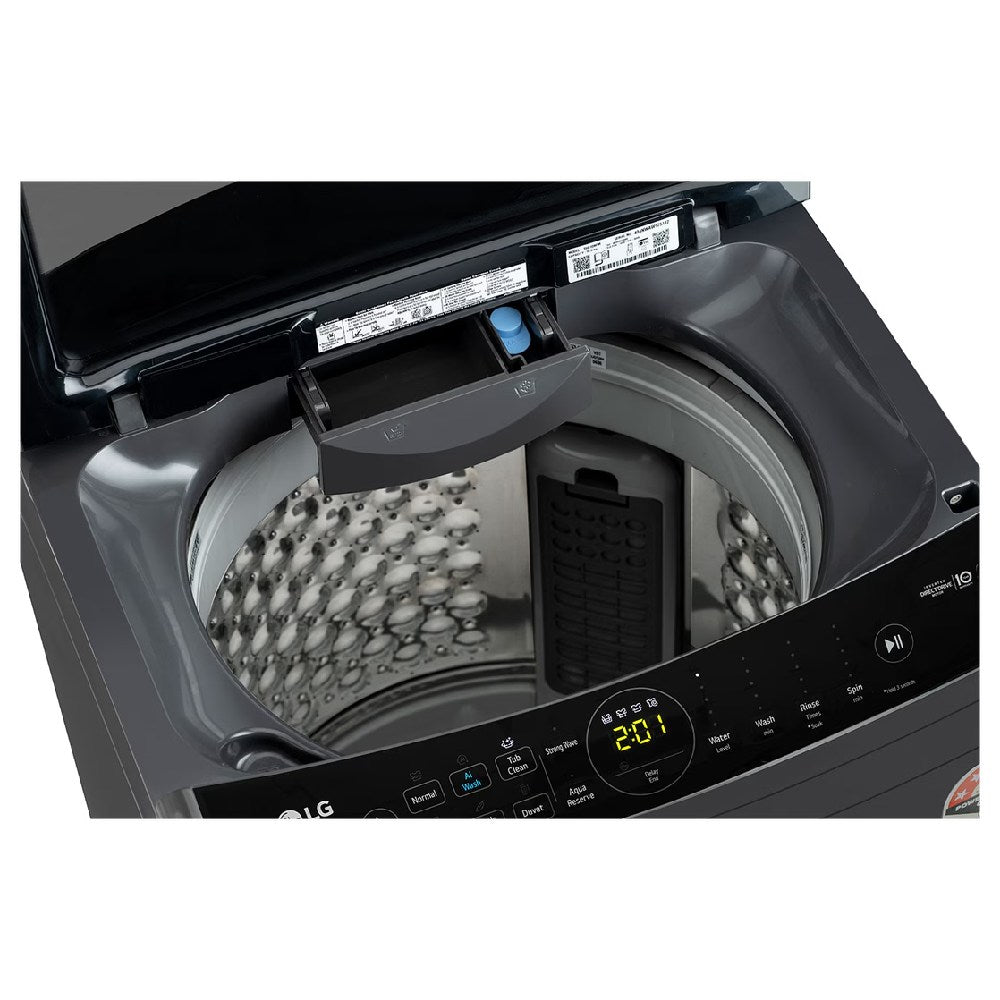 LG THD10NPM 10 Kg Automatic Top Load Washing Machine with AI Direct Drive | Turbodrum | Tub & Pulsator Scrub Spin | Child Lock ( Middle Black)