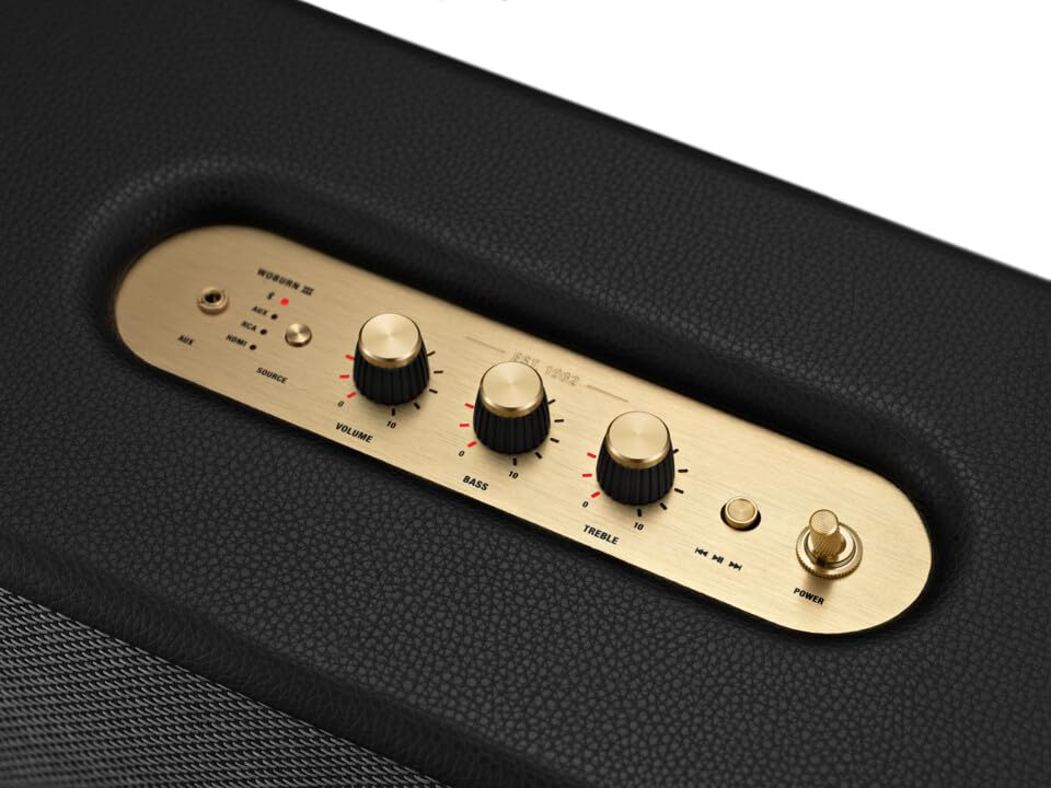 Marshall Woburn III Bluetooth Speaker (Brown, HDMI, AUX, RCA, Bluetooth 5.2, 3-Way Driver)