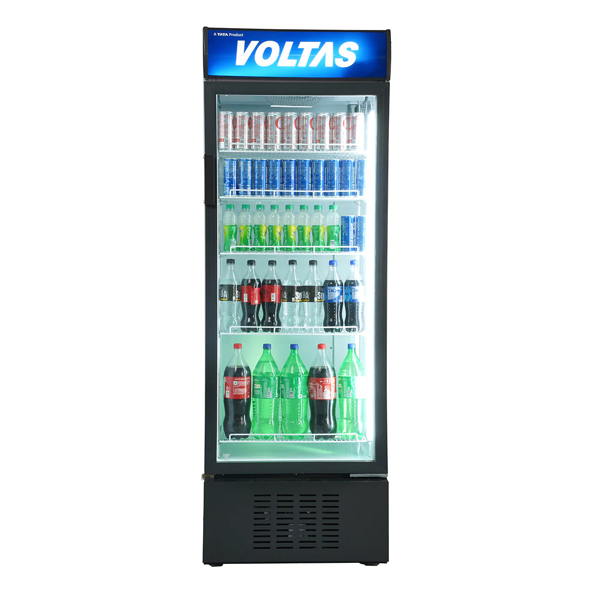 Voltas VC 450 Visi Cooler 450 Litres | Single Door Glass Display Refrigerator | R134a Refrigerant | Energy Efficient | Metallic Grey