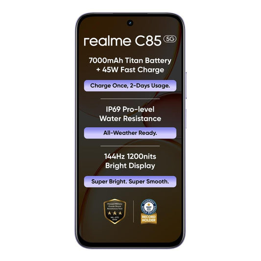 Realme C85 5G 128 GB, 4 GB RAM, Parrot Purple, Mobile Phone