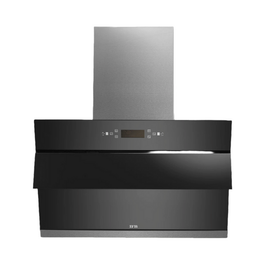 IFB GL-HC-107-90 90 cm Wall Mount Chimney | Filterless Auto Clean | Hand Sensor & Feather Touch | Decorative Black Glass | High Suction | Made for Indian Kitchens