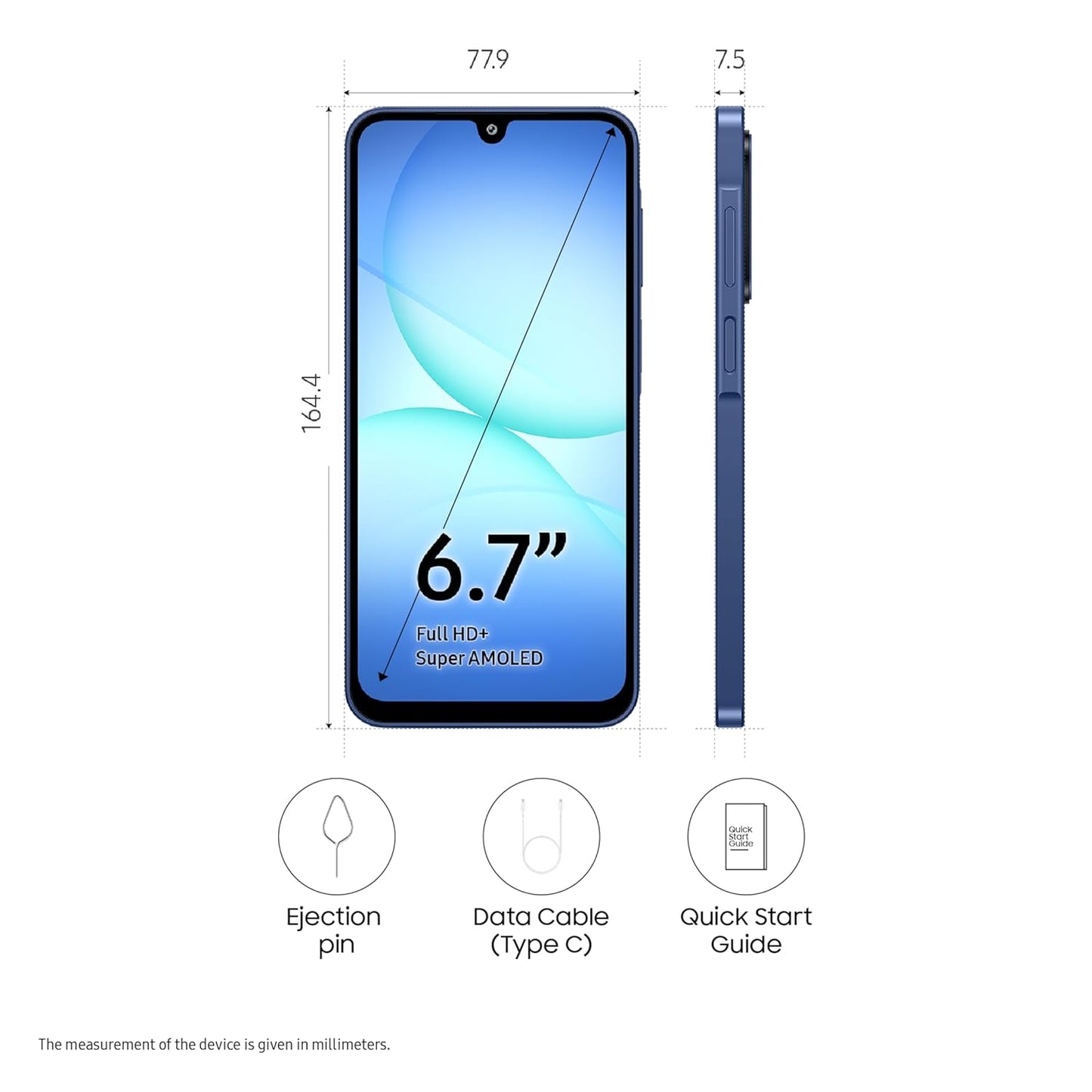 Samsung Galaxy A17 5G (Blue, 8GB RAM, 128GB Storage) | 50 MP No Shake Camera | Gemini Live | Circle to Search | Super AMOLED | Corning Gorilla Glass Victus | 7.5mm Sleek | AI | Without Adapter