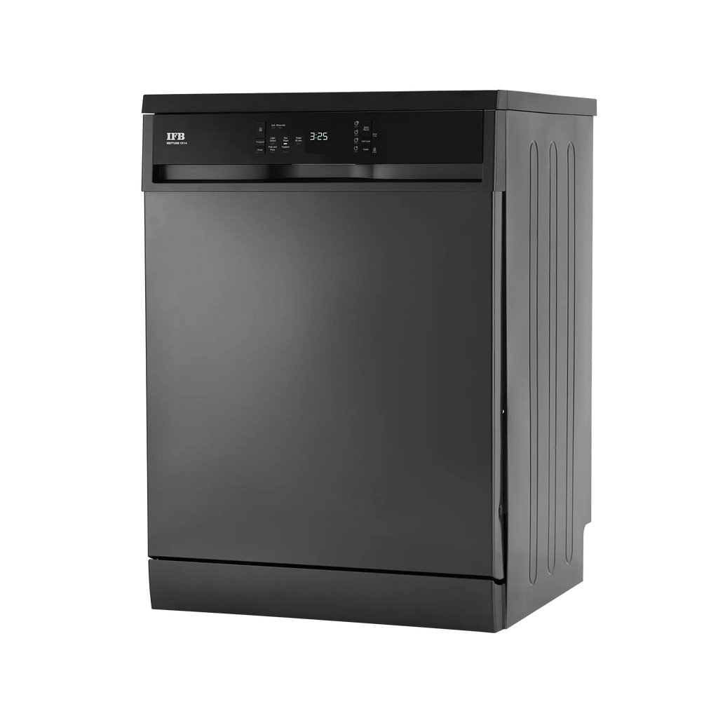IFB Neptune VX 14 14 Place Settings Freestanding Dishwasher – 70°C Hot Water Wash, Steam Drying, Dark Silver