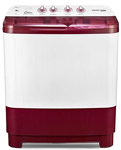 Voltas Beko WTT80DBRT, Burgundy 8 kg Semi-Automatic Top Loading Washing Machine