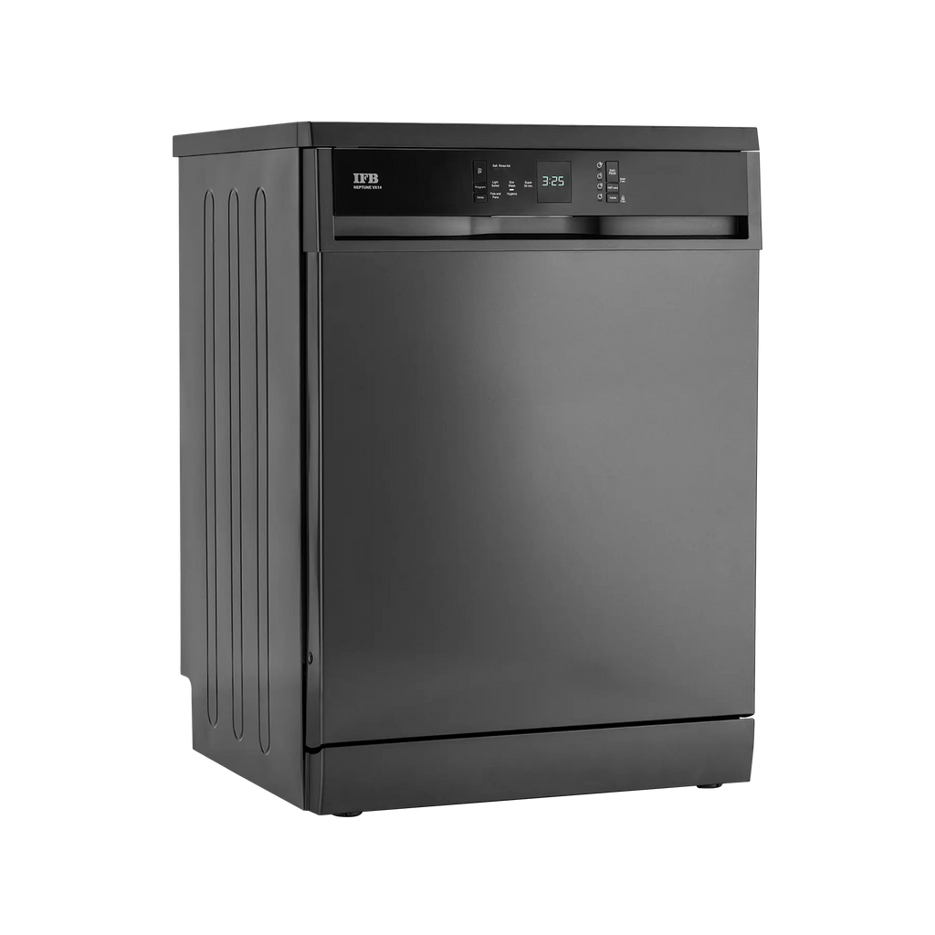 IFB Neptune VX 14 14 Place Settings Freestanding Dishwasher – 70°C Hot Water Wash, Steam Drying, Dark Silver