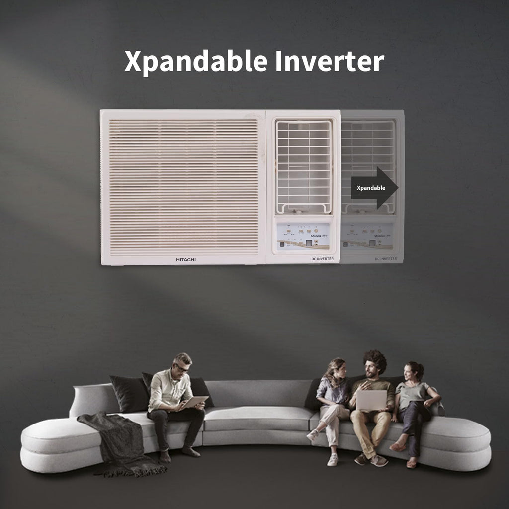 Hitachi RAW518HHEO 1.5 Ton 5 Star Inverter Window AC (100% Copper, R32 Refrigerant, Auto Restart, White)