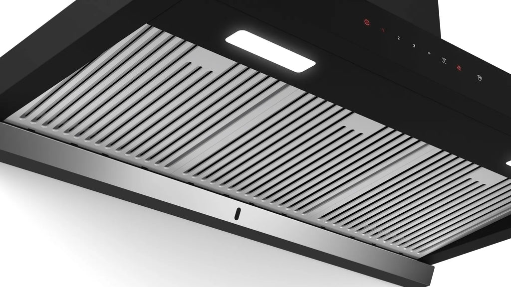 Bosch DWBA98H60I 90CM Auto Clean Kitchen Chimney with 950 CMH Suction, Filterless Design, Touch & Gesture Control (Black)
