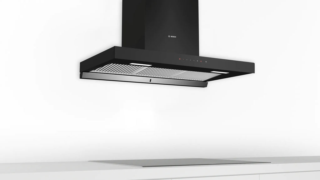Bosch DWBA98H60I 90CM Auto Clean Kitchen Chimney with 950 CMH Suction, Filterless Design, Touch & Gesture Control (Black)