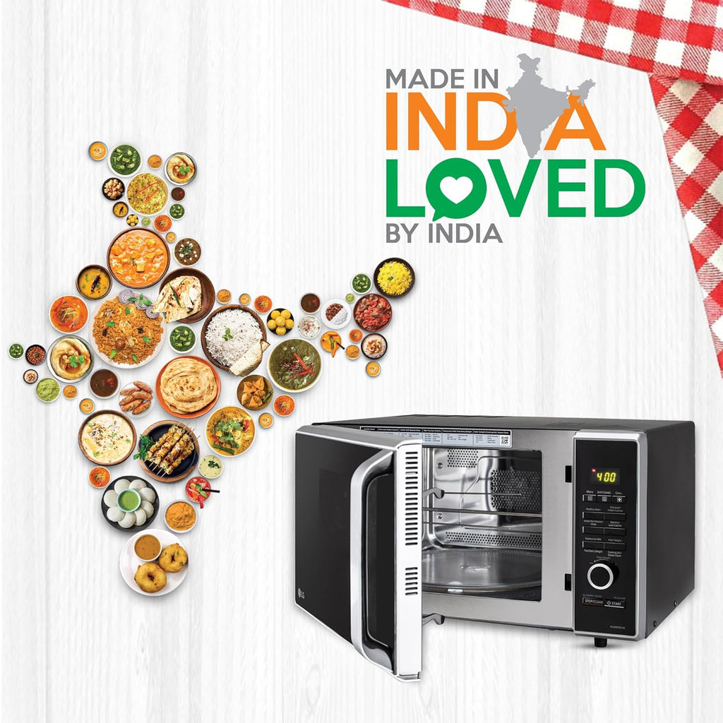 LG MJ2887BFUM 28 L Charcoal Convection Microwave Oven ( Black, with 360° Motorised Rotisserie & Charcoal Lighting Heater with 10 years warranty)
