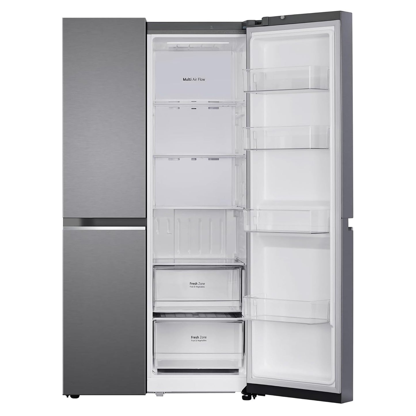 LG GL-B257HDS3 650 L Frost Free Smart Inverter Double Door Side By Side Refrigerator( Dazzle Steel, Convertible)