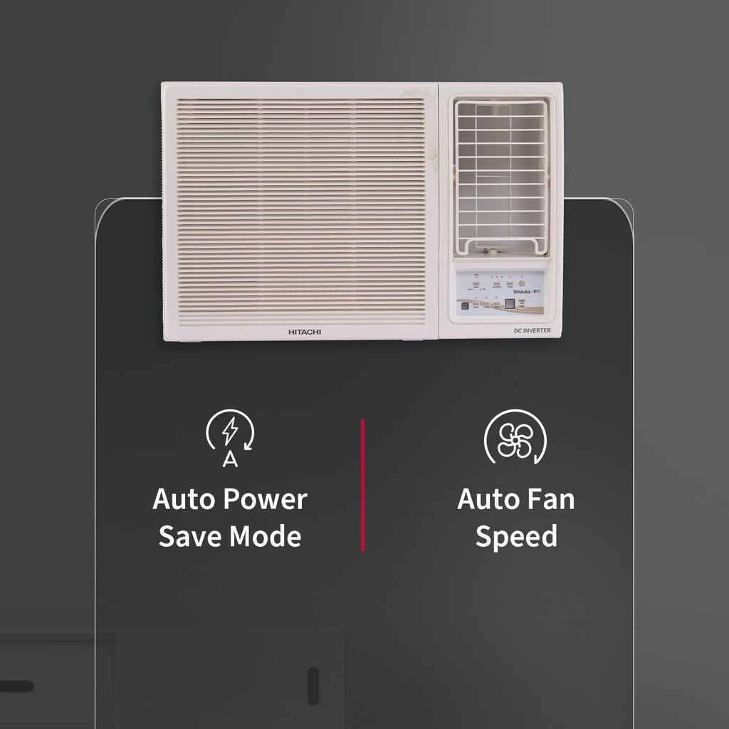 Hitachi RAW518HHEO 1.5 Ton 5 Star Inverter Window AC (100% Copper, R32 Refrigerant, Auto Restart, White)