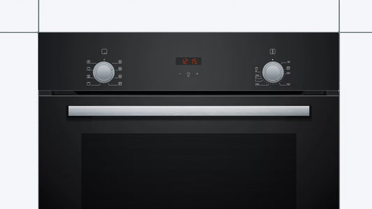 Bosch HBF532BA0I 66L Built-in Oven (Black) | 3D Hotair, EcoClean, Child Lock | 60cm Series 2 | Suraj Electronics Delhi NCR
