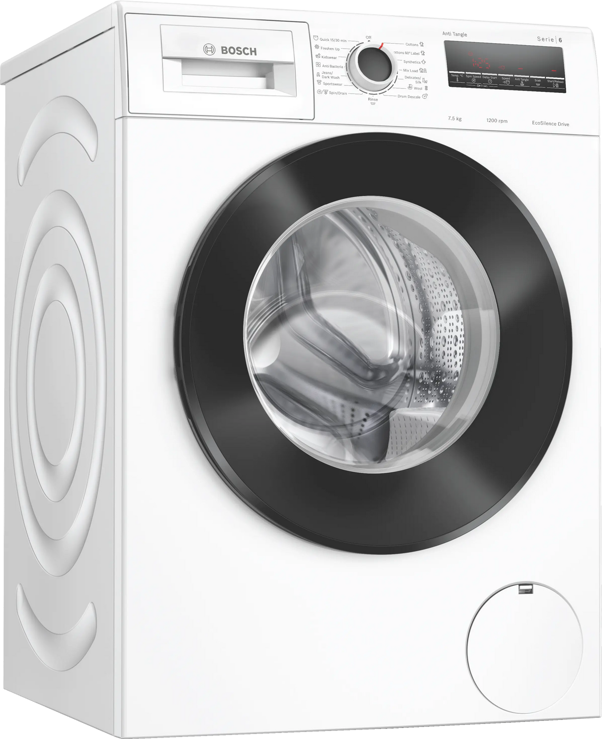 Bosch Series 6 washing machine, front loader 7.5 kg 1200 rpm — WAJ2426EIN — product view