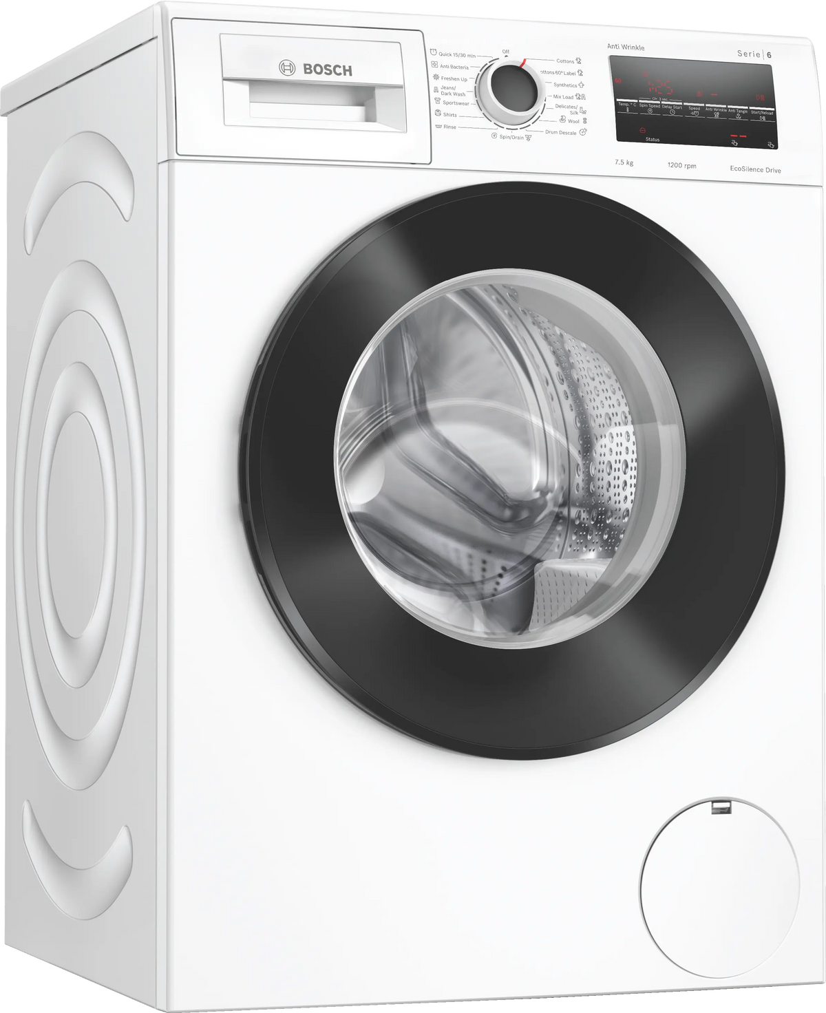 Bosch Series 6 washing machine, front loader 7.5 kg 1200 rpm — WAJ2446HIN — product view