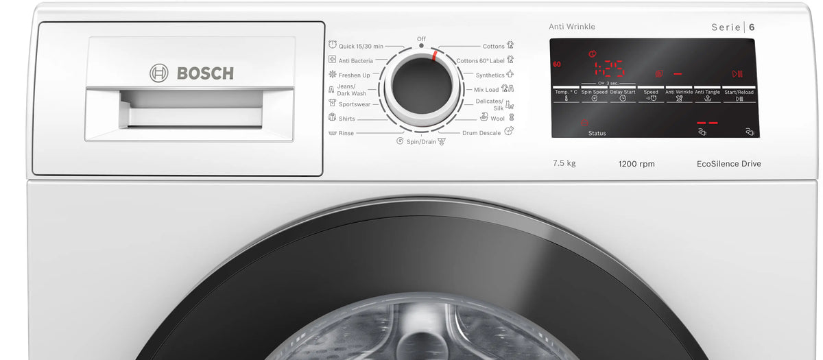 Bosch Series 6 washing machine, front loader 7.5 kg 1200 rpm — WAJ2446HIN — alternate view