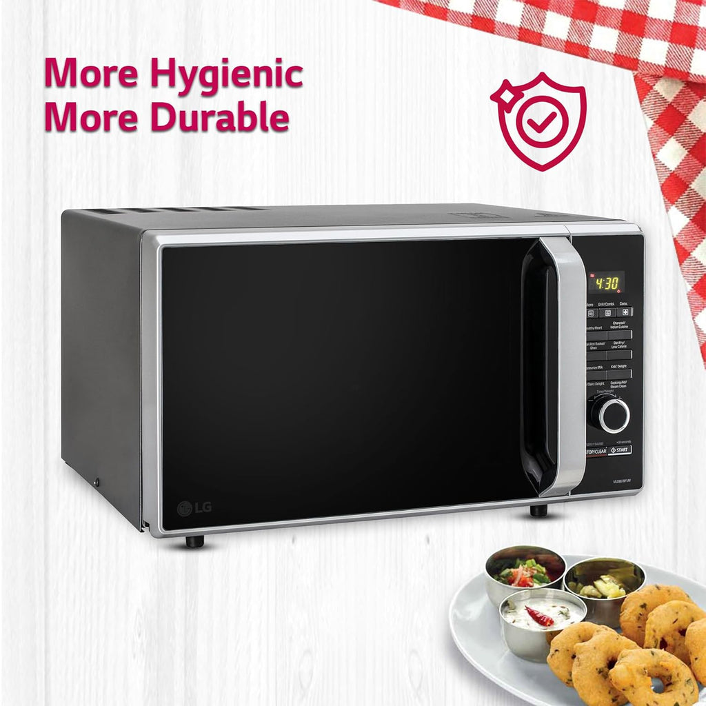 LG MJ2887BFUM 28 L Charcoal Convection Microwave Oven ( Black, with 360° Motorised Rotisserie & Charcoal Lighting Heater with 10 years warranty)