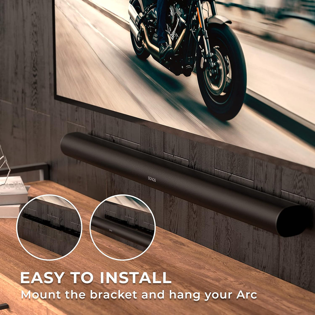 Sonos Arc Wall Mount Bracket (Black) – Compatible with Sonos Arc & Arc Ultra Soundbar | Hidden Design, Smart EQ Optimization, 24-Hour Delivery in Delhi NCR