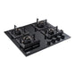 IFB 60-04-GCI4B-3D 4 Burner Hybrid Gas Hob – 3D Brass Burners, Auto Ignition,  LPG to CNG Convertible, Tempered Glass Top (600mm, Black)