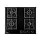 IFB 60-04-GCI4B-3D 4 Burner Hybrid Gas Hob – 3D Brass Burners, Auto Ignition,  LPG to CNG Convertible, Tempered Glass Top (600mm, Black)