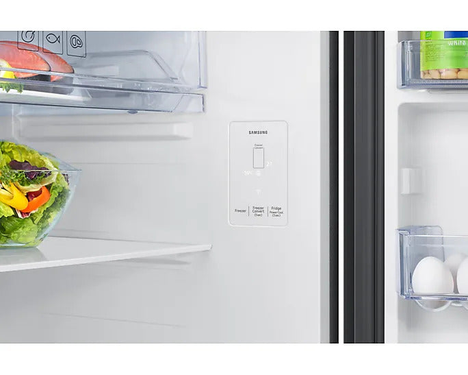 Samsung RT80F51C3BHL 467L 3 Star AI Convertible Refrigerator – Black Glass, Twin Cooling, Wi-Fi, Inverter