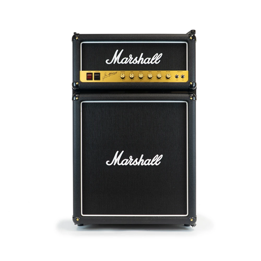 Marshall MF4.4BLK-NA 126 Litre Mini Bar Fridge | 4.4 cu ft | Black Edition | Iconic Amp Design | With Freezer