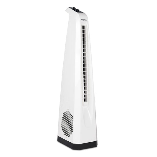 Symphony Surround Bladeless Tower Fan for Room & Office | High-Speed with Swivel Action & Simple Knob Control | Low Power Consumption | 1 Year Warranty | White