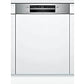 Bosch SMI4IVS00I Serie 4 60 cm Semi-Integrated In-Built Dishwasher (Stainless Steel, Home Connect, Extra Dry, IntensiveZone, Made in Turkey)