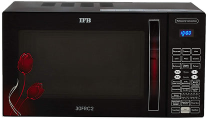 IFB 30FRC2 30 L Convection Microwave Oven (Black, Floral Design, Rotisserie, 101 Auto Cook Menus, Steam Clean, 3-Year Magnetron Warranty)