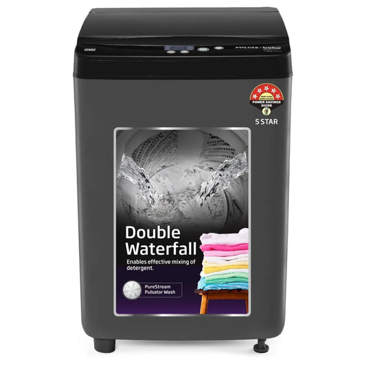 Voltas Beko WTL7004UEA/SPBPOD 7 Kg 5 Star Fully Automatic Top Load Washing Machine with Double Waterfall, Purestream Pulsator & SteelGlum Drum – Grey