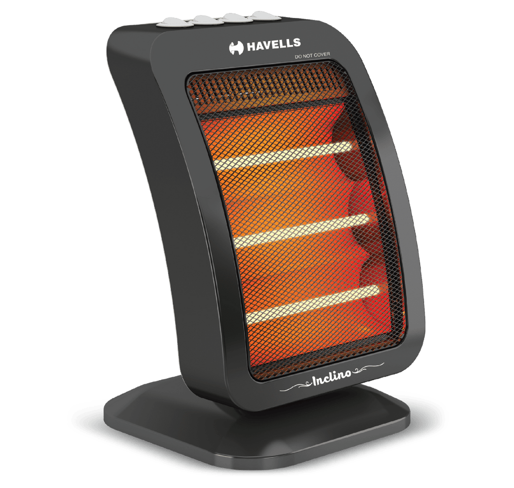 Havells Inclino Halogen Heater 1200W (GHRGHAIK120) | 3 Heat Settings | Tip-Over Safety | Oscillation Function | Rust-Free Reflector | 2-Year Warranty