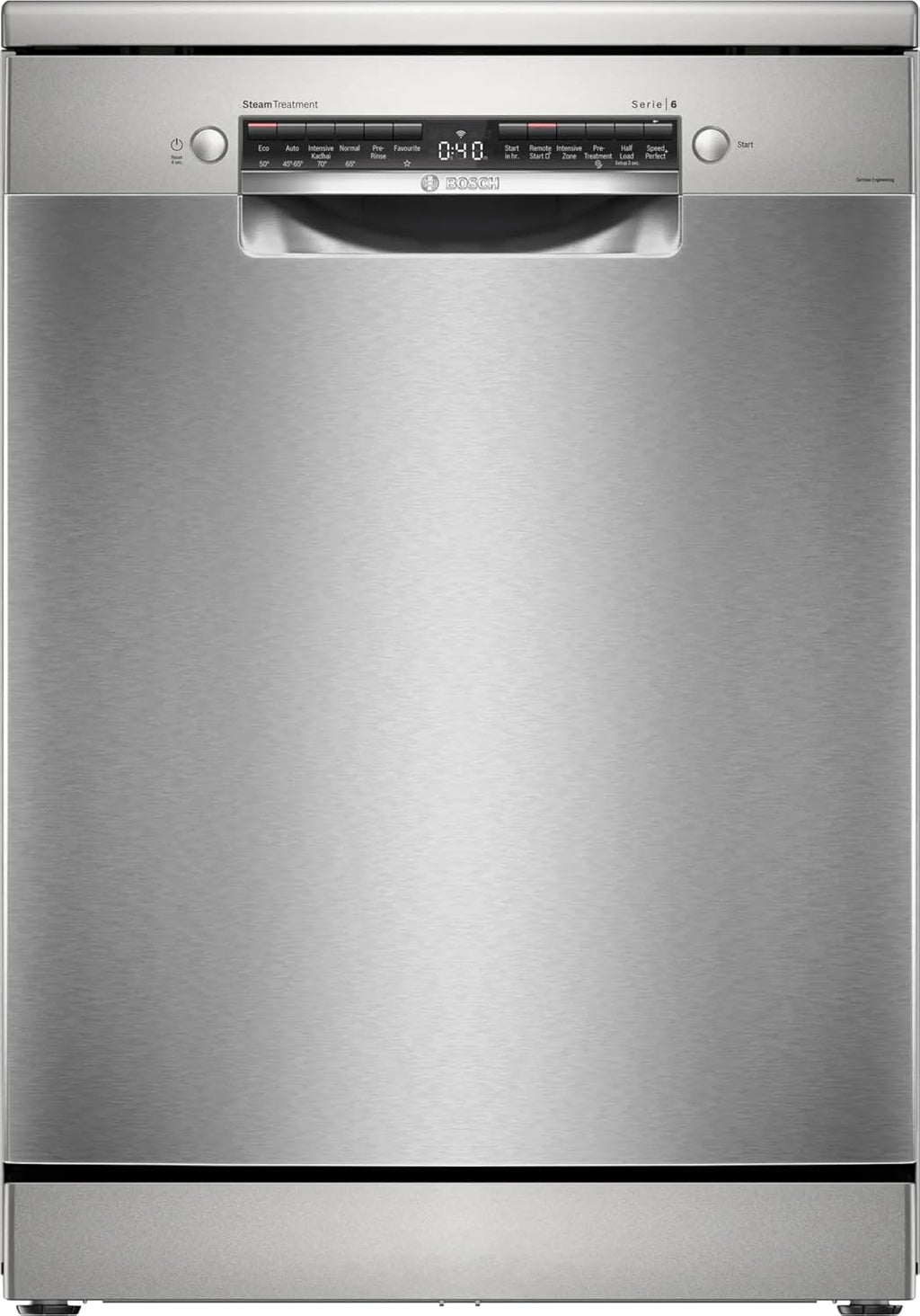 Bosch SMS6HMI00I 15 Place Settings Series 6 Wi-Fi Enabled Dishwasher (60 cm, Silver, EcoSilence Drive, Anti-Fingerprint Finish)