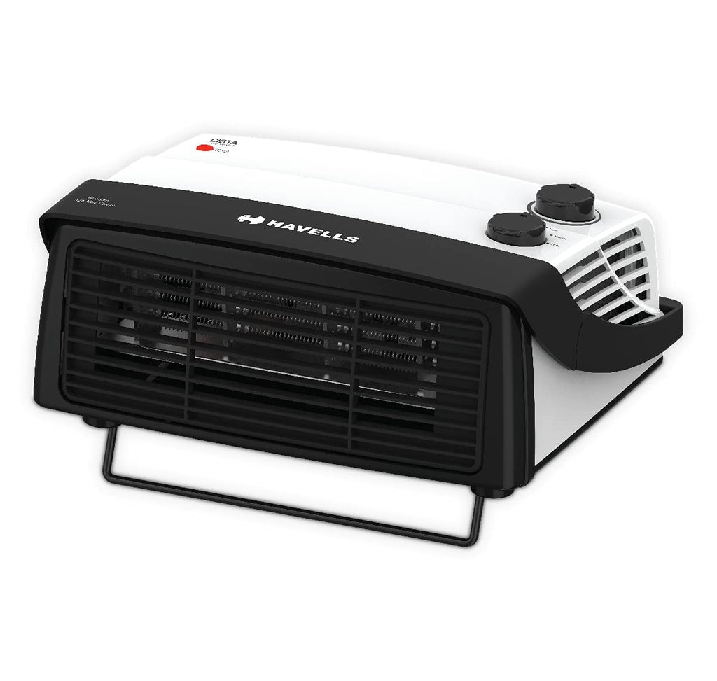 Havells Cista Room Heater 2000W (GHRFHAYW200) | Dual Heat Settings | Adjustable Thermostat | Cool Touch Body | Overheat Protection | Portable Design | White