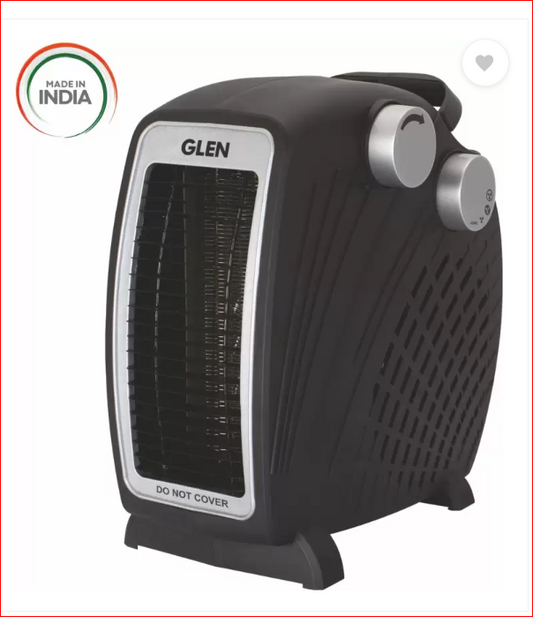 Glen HA7020 2000W Fan Room Heater – Twin Turbo Heating, Adjustable Thermostat, ISI Certified, Compact & Portable Electric Heater for Home (Made in India)